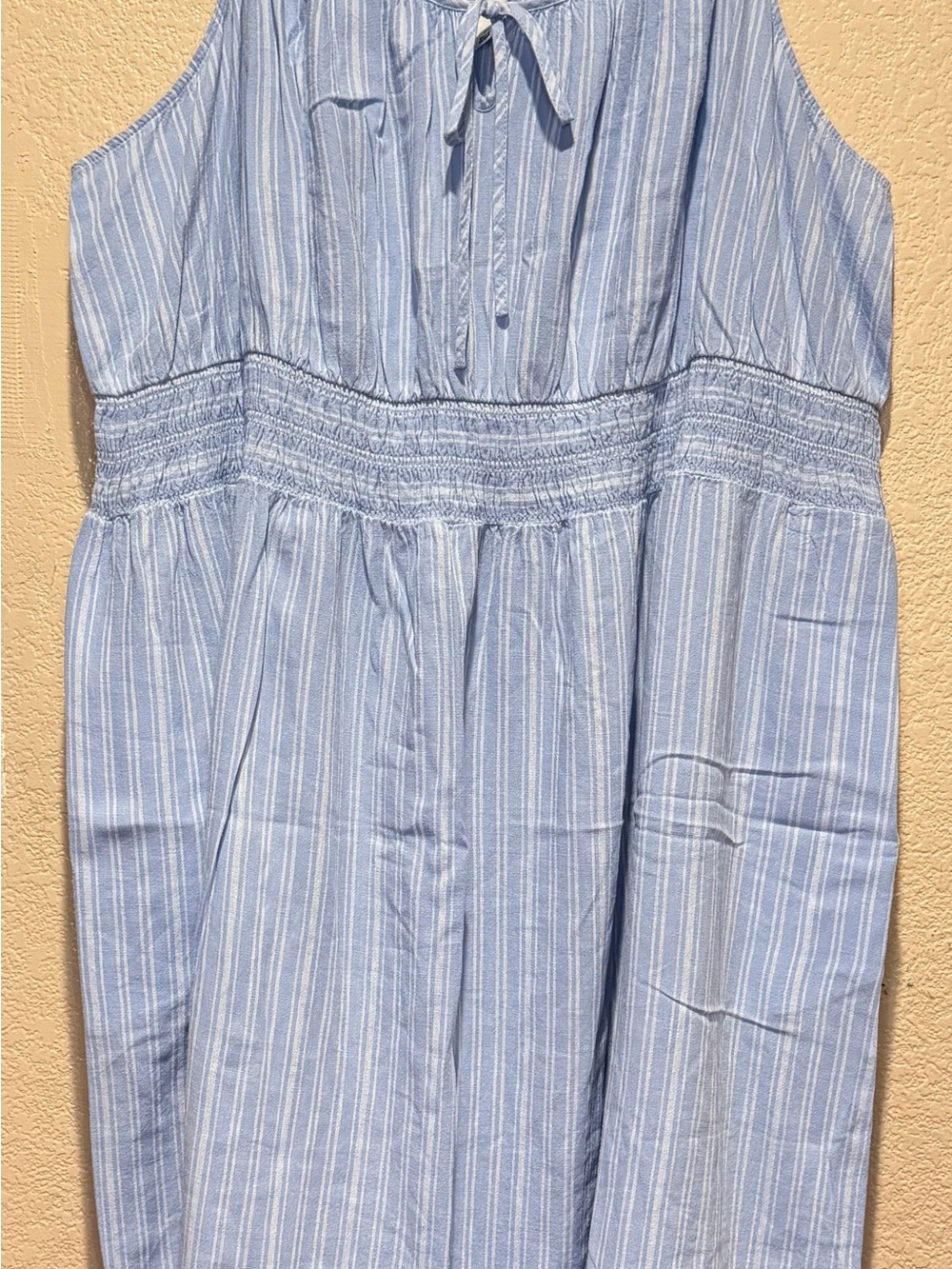Ava & Viv Light Blue and White Striped Sleeveless Dress